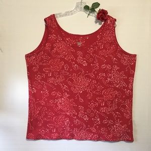 Columbia Printed tank top pink & red scoop neck 100% Cotton 3X New or like new